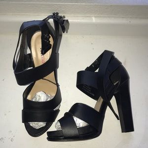 brand new black strapped heels